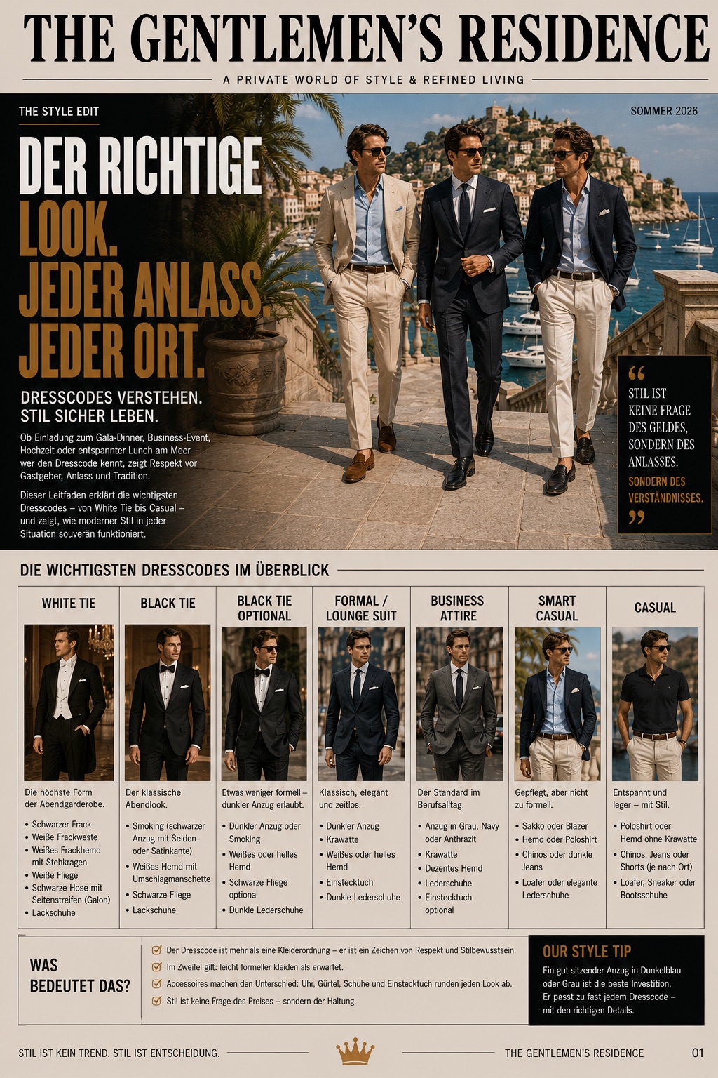 Die wichtigsten Dresscodes
