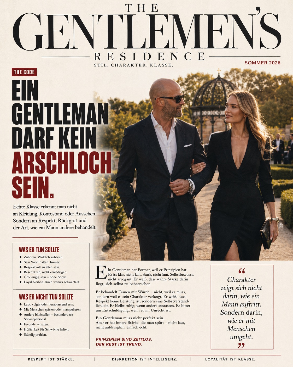 Ein Gentleman darf kein Arschloch sein!