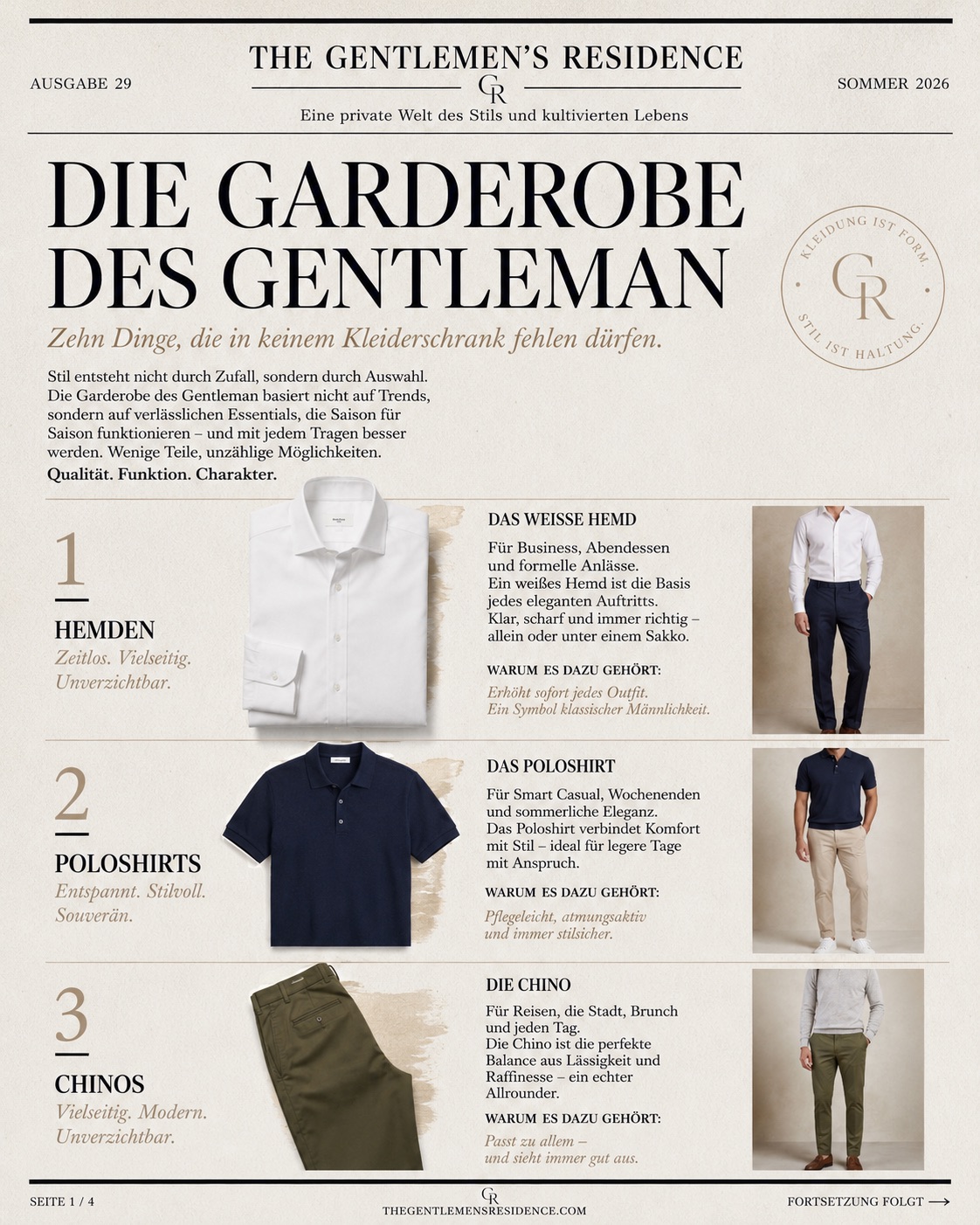 Die Garderobe des Gentleman