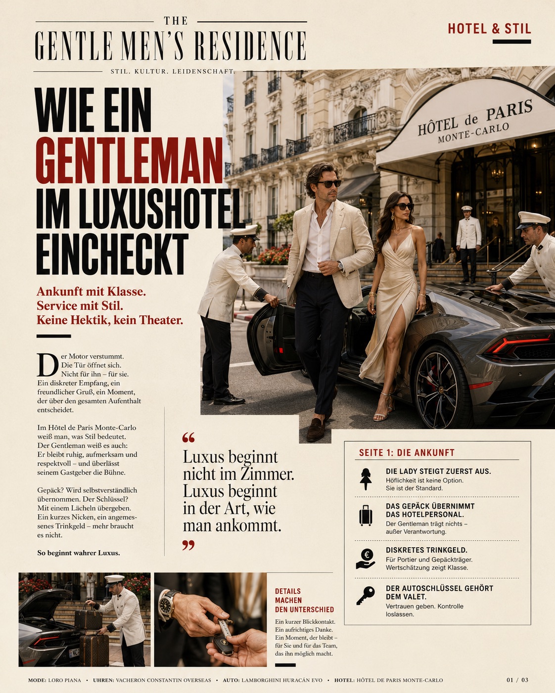 Wie ein Gentleman im Hotel eincheckt