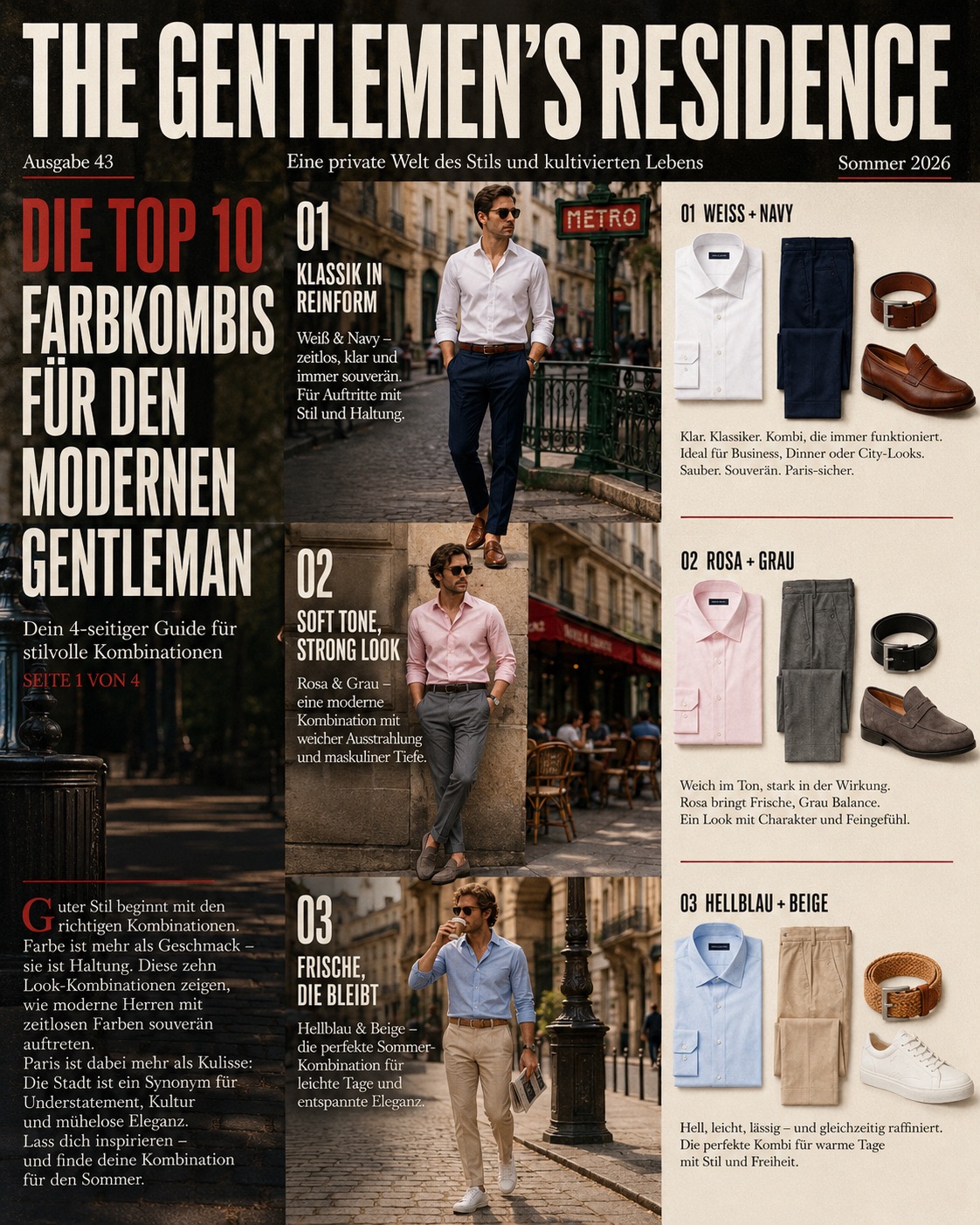 Die Top 10 Farbkombinationen für den Gentleman