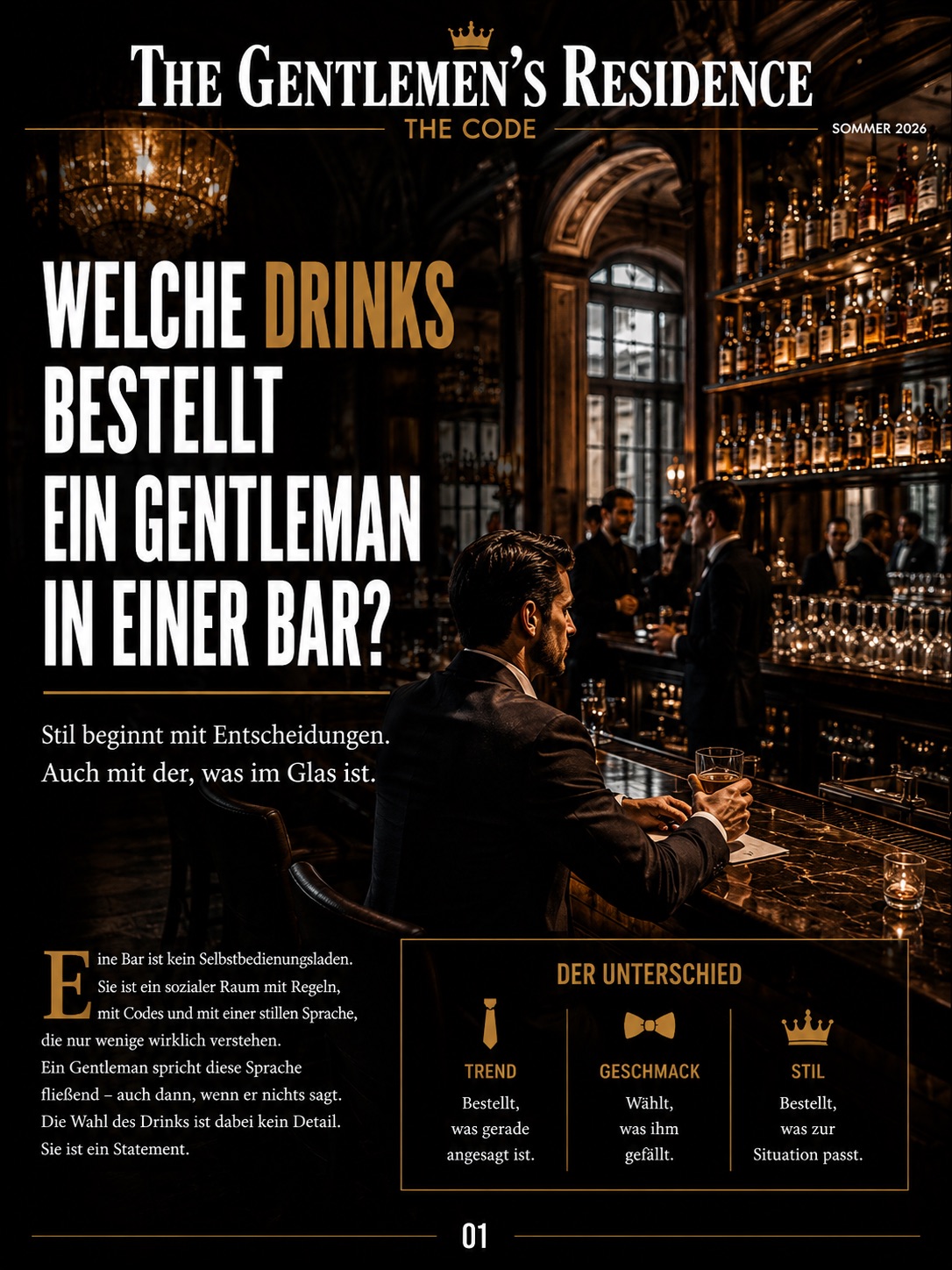 Welche Drinks bestellt ein Gentleman?