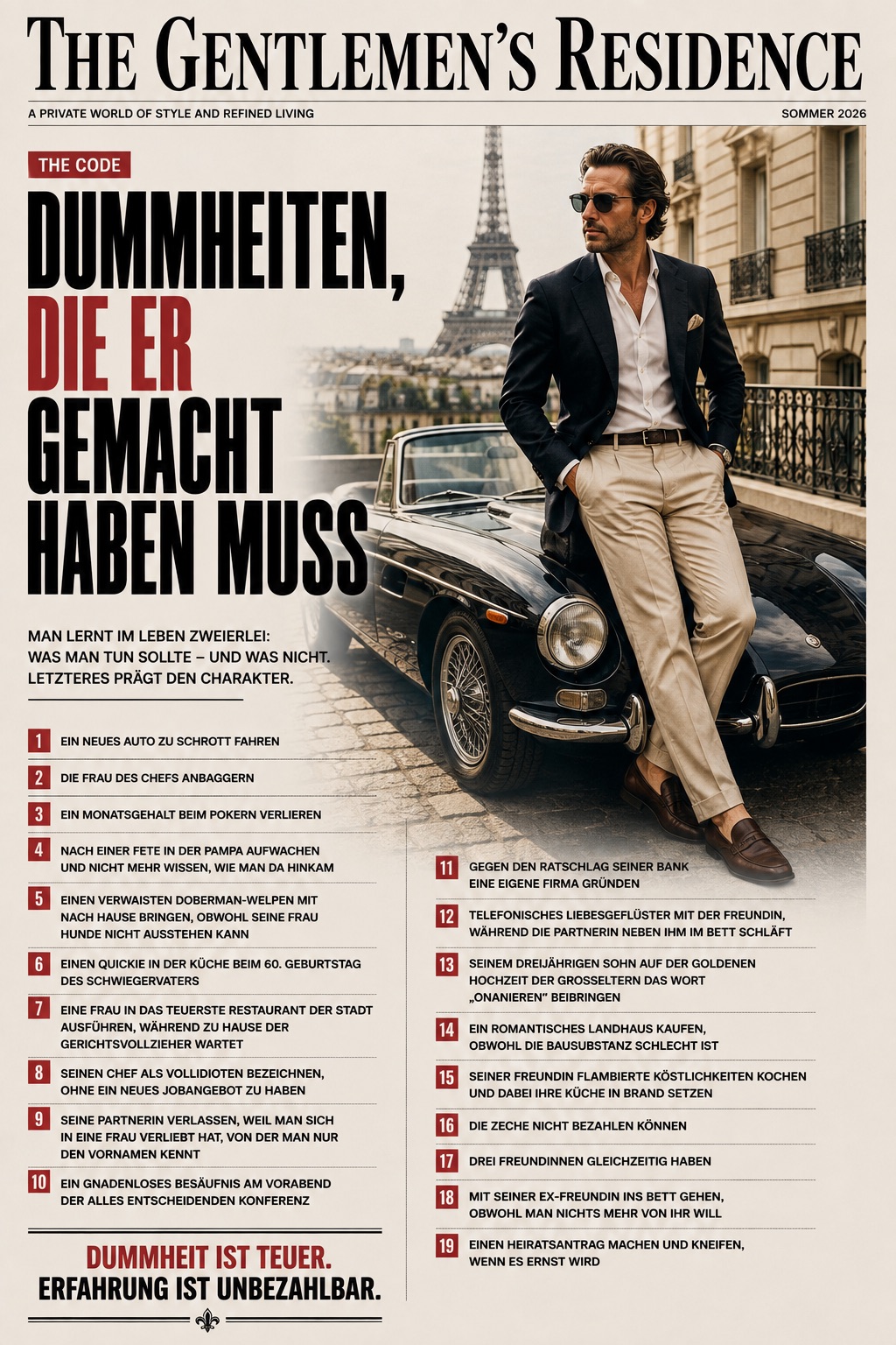 Dummheiten die er gemacht haben muss