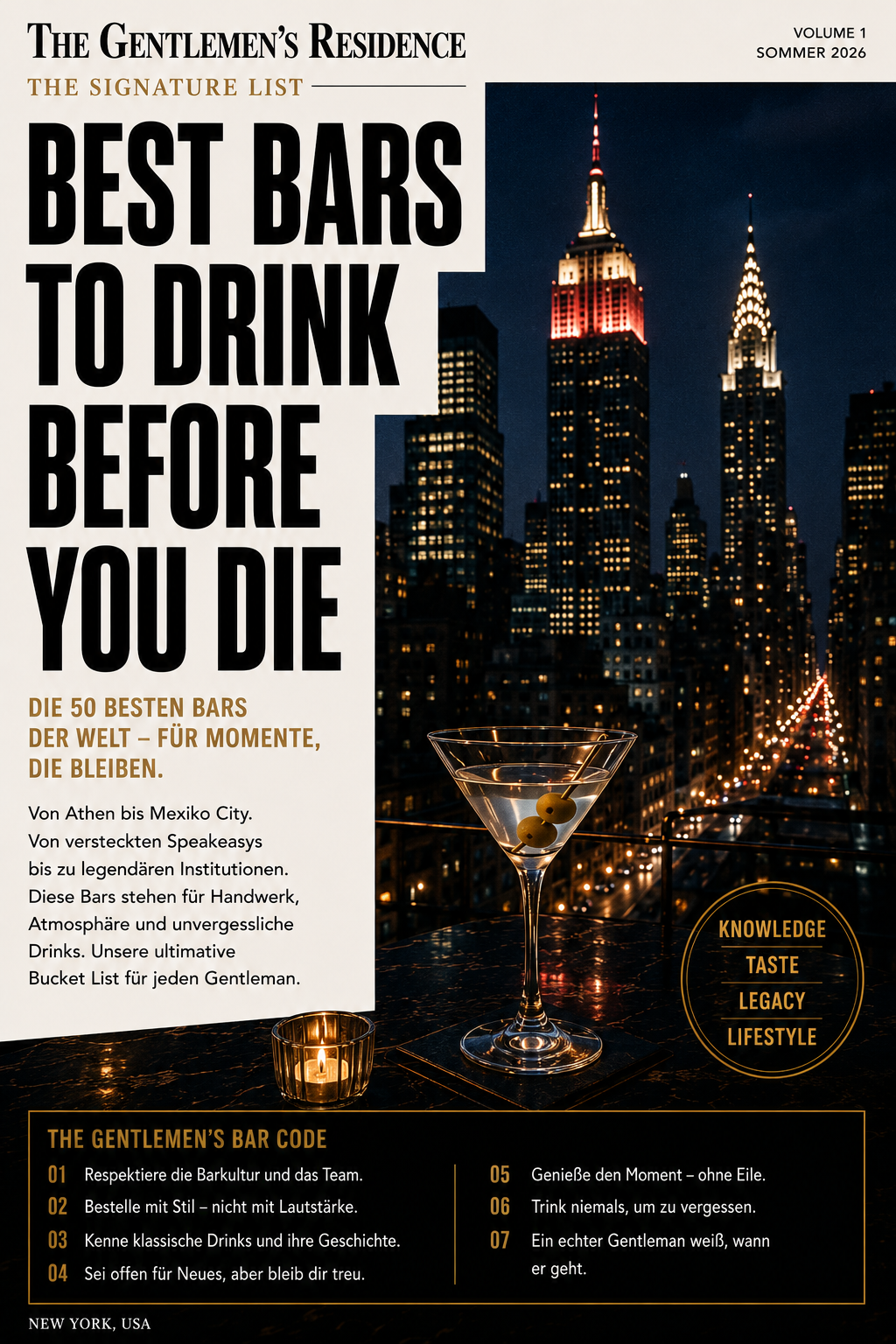Die 50 besten Bars weltweit.