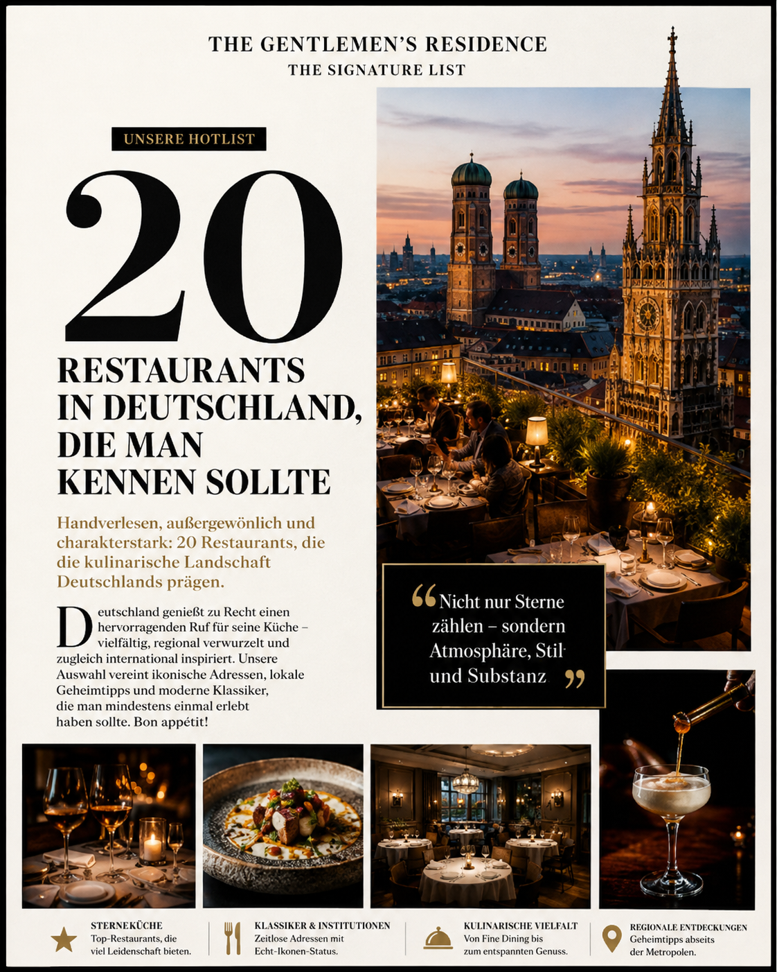 Die 20 außergewöhnlichsten Restaurants in Deutschland.