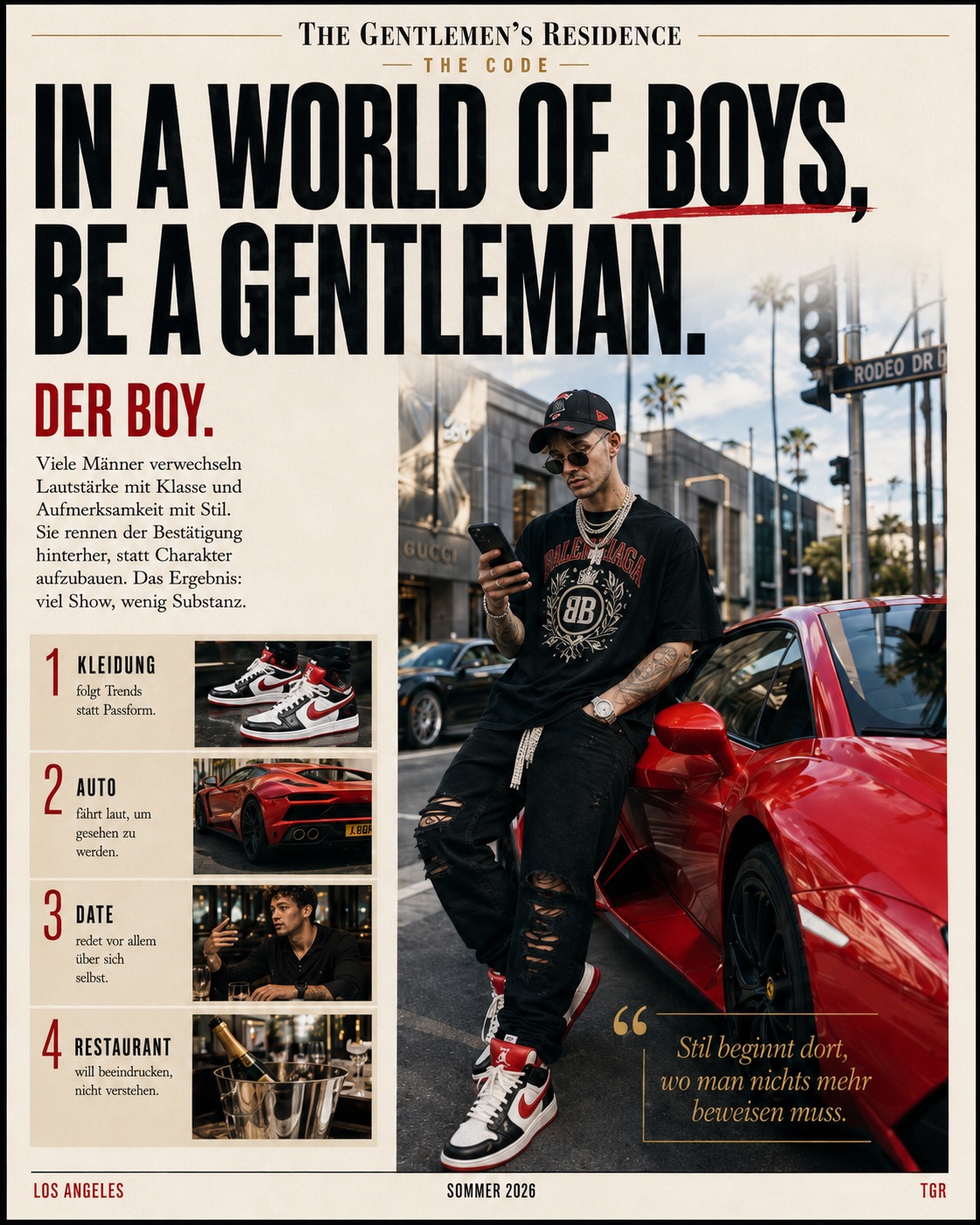 In a world of boys - be a gentleman.