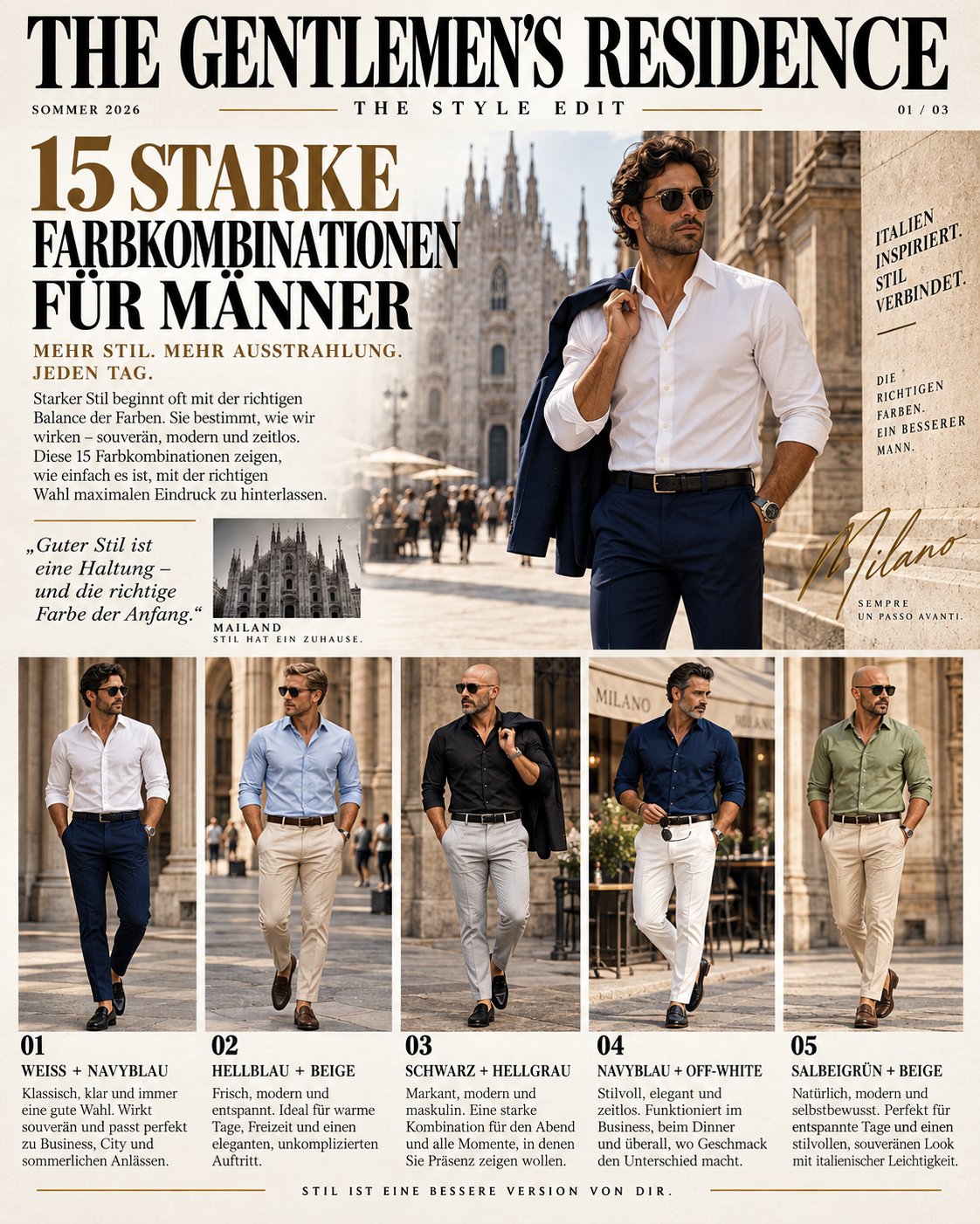 15 starke Farbkombis für Männer.