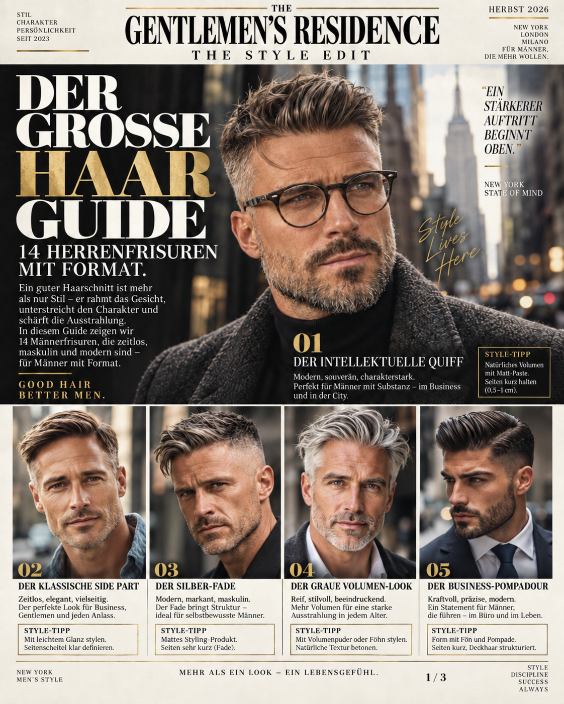 Der große Haar-Guide. 14 Herrenfrisuren mit Format.