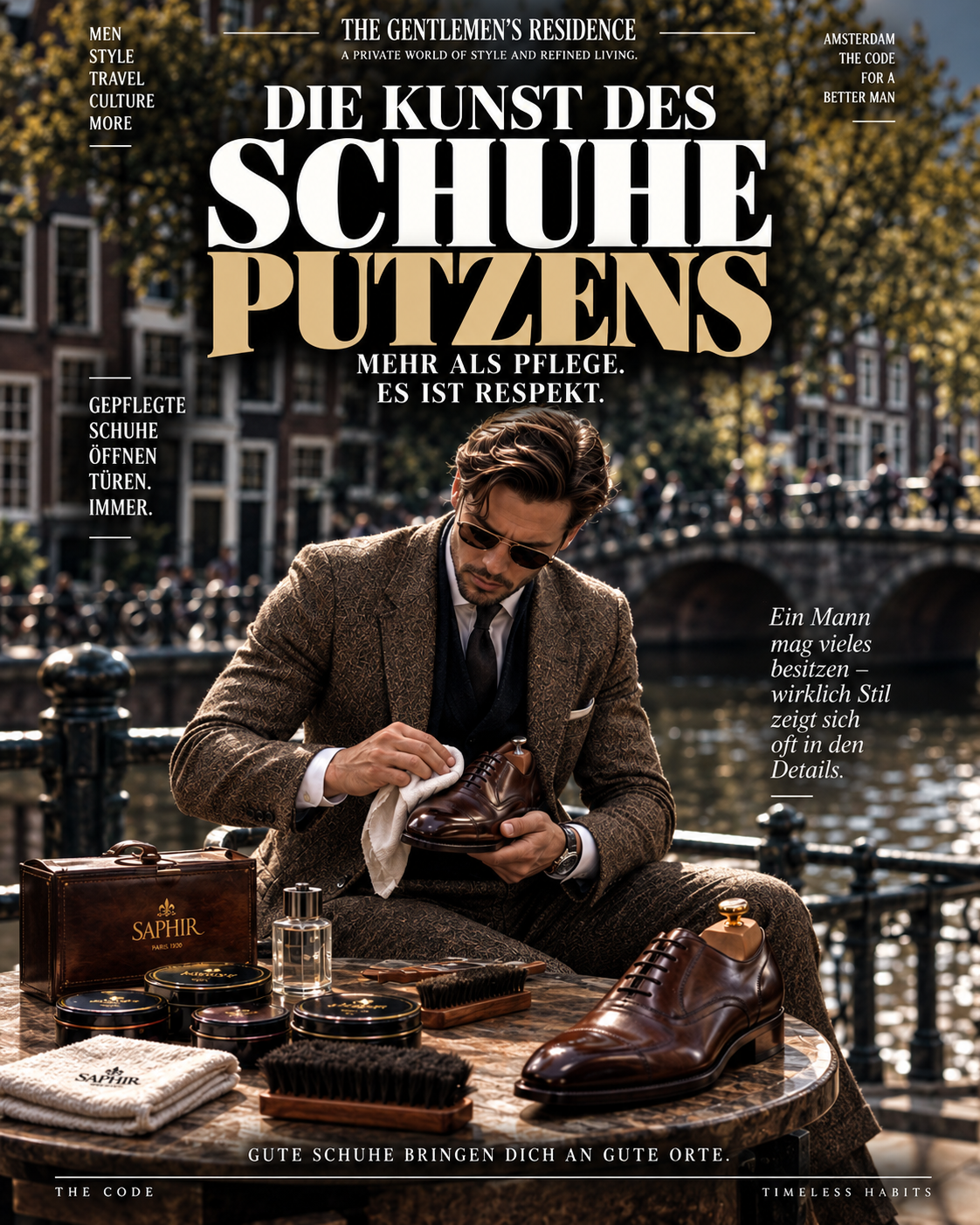 Die Kunst des Schuheputzens.