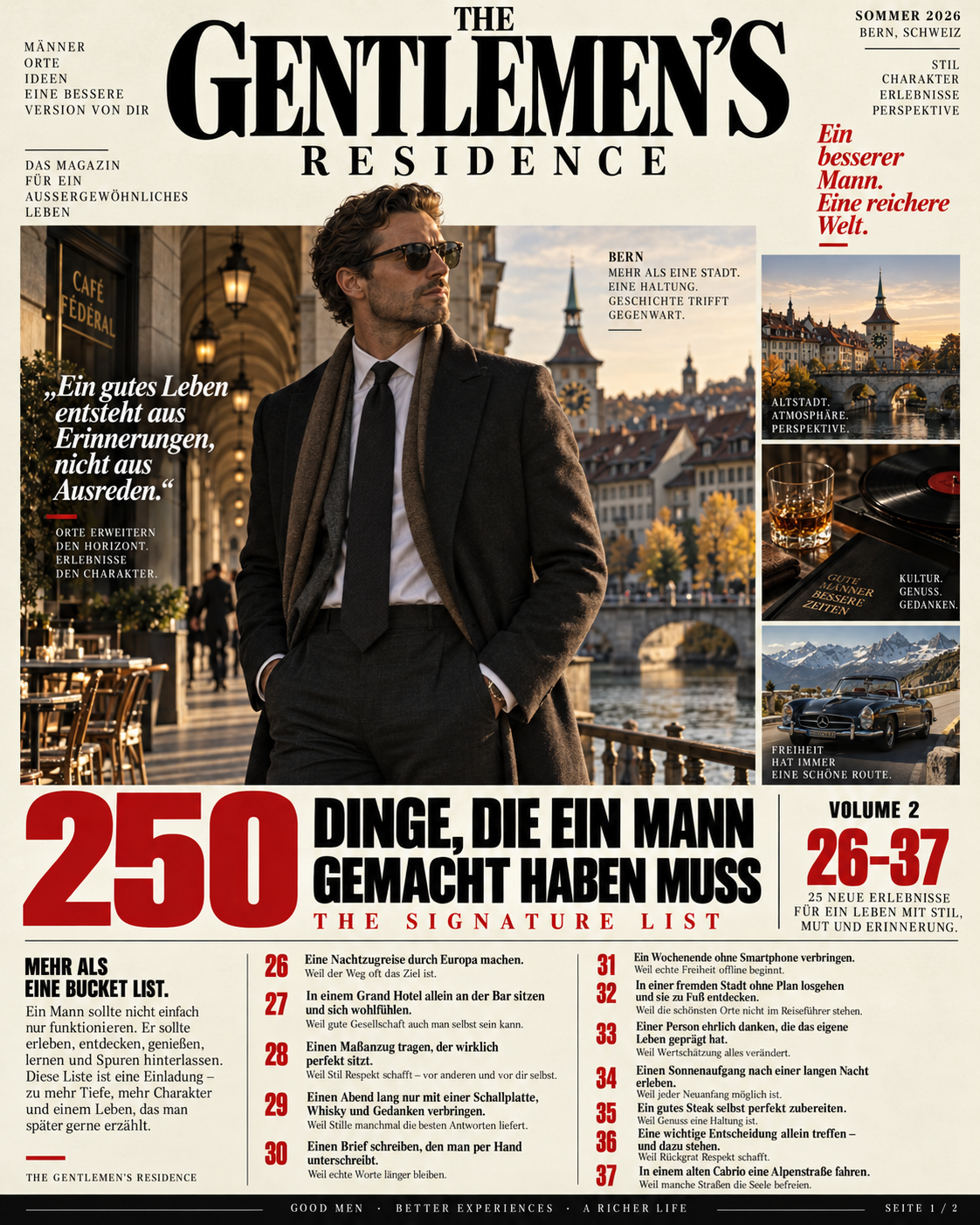 250 Dinge die ein Gentleman gemacht haben muss.